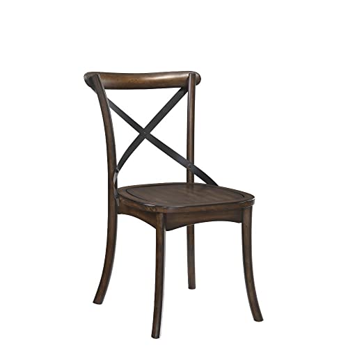Acme Kaelyn Wooden Side Chairs in Dark Oak and Black, Set of 2