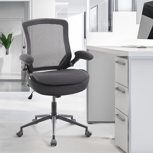 Ergonomic Mesh Office Chair with Flip-Up Arms and Lumbar Support