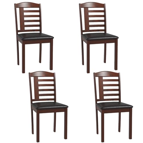 GOFLAME Wooden Dining Chairs Set of 4, Upholstered Kitchen Chairs for Dining Room, Restaurant