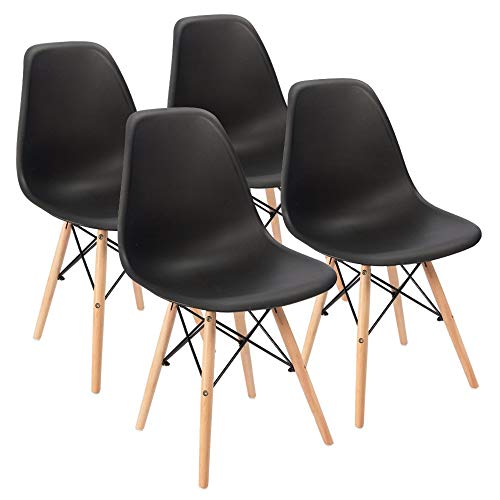 Furmax Modern Dining Chairs (Set of 4, Black)