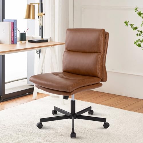 Armless Office Chair with Wheels and Swivel Function for Home and Office Use