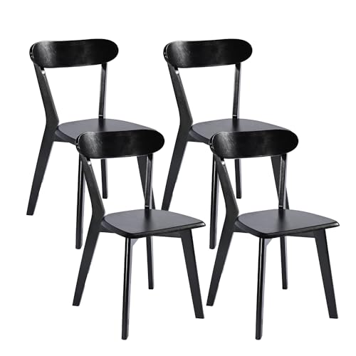 Delavin Solid Wood Dining Chairs Set of 4, Farmhouse Oak Chairs