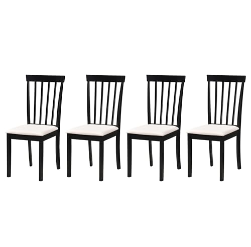 Modern Upholstered Wooden Dining Chairs Set - Black (For Dining Room or Kitchen)