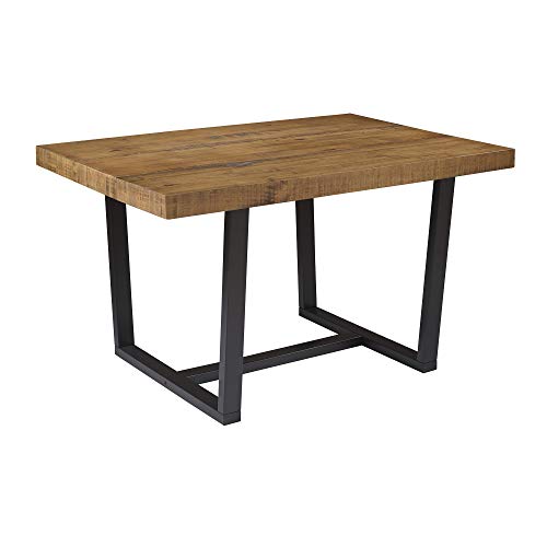 Modern Solid Wood Dining Table for Small Spaces, Rustic Oak
