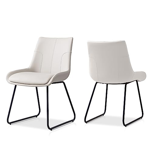 Faux Leather Dining Chairs Set of 2 for Kitchen, Dining Room