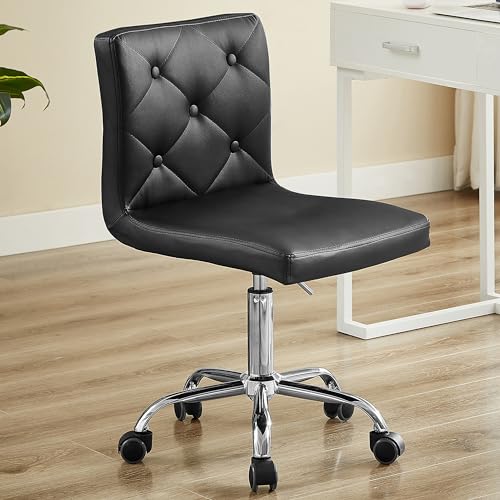Mid-Back Armless Desk Chair for Home Office - Adjustable Height & Swivel